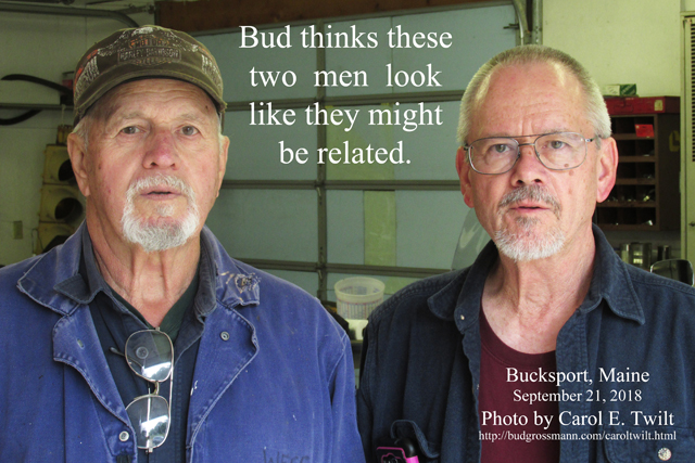 Two Guys in a Garage (with text) - Photo by Carol E. Twilt (2018)