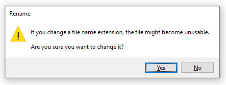 If you change a file name extension, the file might become unusable.
Are you sure you want to change it?